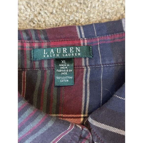 VTG RALPH LAUREN Button Shirt Plaid Tartan Holiday Festive Casual Western XL - Picture 3 of 8